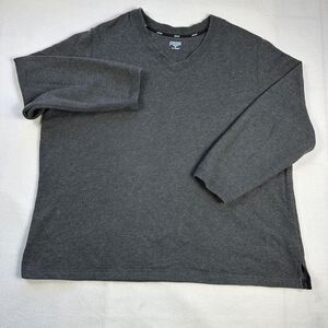 Pacer Woman Gray Long Sleeve V-Neck Pullover Sweater Plus Size 2X